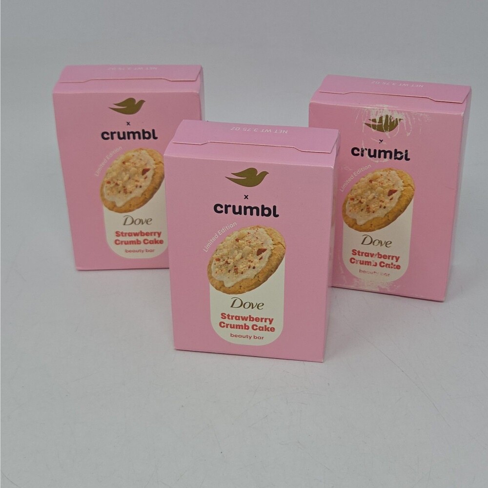 Dove & Crumbl Limited Edition Beauty Bar Strawberry Cake 3.75oz Lot of 3 Bars